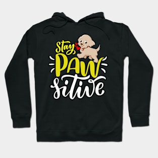 Stay Paw-sitive, Stay Positive Funny Dog Hoodie